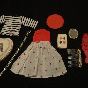 VINTAGE DOLL CLOTHES JEWELRY ETC. LOT